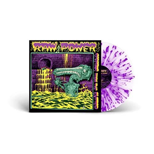 Raw Power vinyl record with grotesque green monster album art.