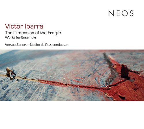 "CD cover with red and blue abstract image and text 'Víctor Ibarra' and 'NEOS'."