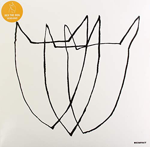 White vinyl record cover with abstract black line drawing of a dog.