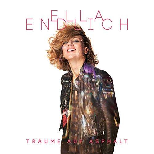 Ella Endlich album cover: woman with curly hair, city lights blurred.