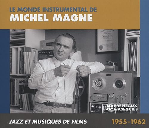 CD cover featuring composer Michel Magne in a recording studio, 1955-1962.