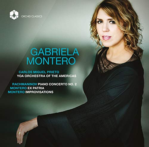 CD cover featuring pianist Gabriela Montero in a dark dress.