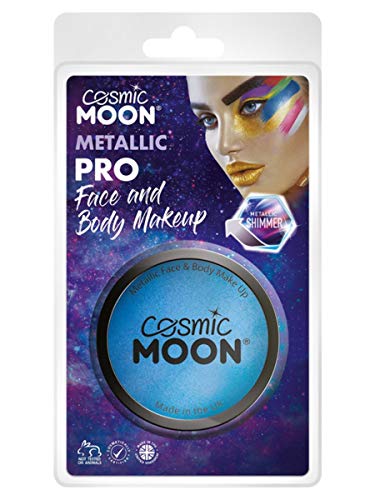 Smiffys Cosmic Moon Metallic Pro Face Paint Cake Pots, Blu