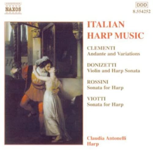 CD cover: Italian harp music with a painting of a couple.