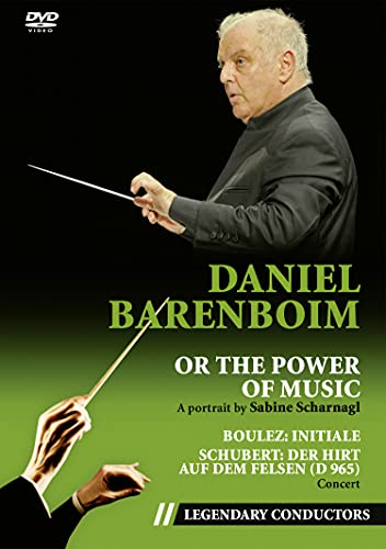 DVD cover featuring conductor Daniel Barenboim with baton, green background.