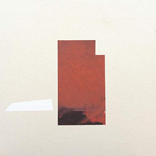 The image depicts a CD case cover with a red abstract design. Alt text: Red abstract CD cover with beige background and white envelope.