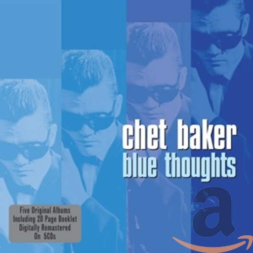 Chet Baker "Blue Thoughts" CD cover with multiple images of him in sunglasses.