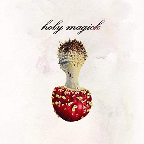 The alt text for the image is: "Album cover featuring a red mushroom with a white stem."