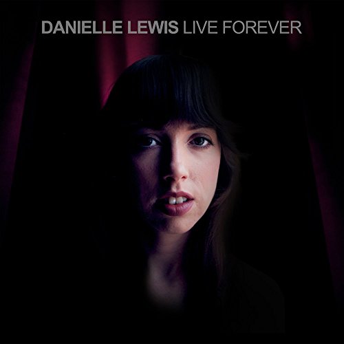 Danielle Lewis album cover featuring a woman peeking from behind red curtains.