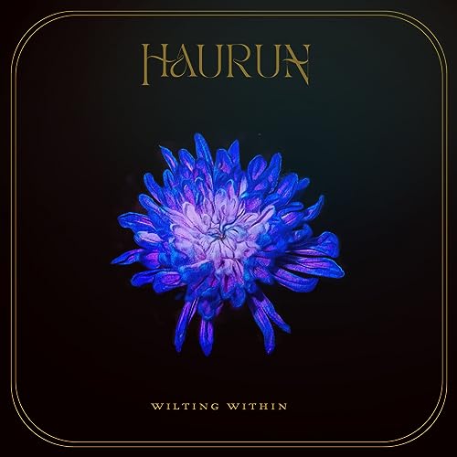 CD cover: dark background with a vibrant blue and purple wilting flower.