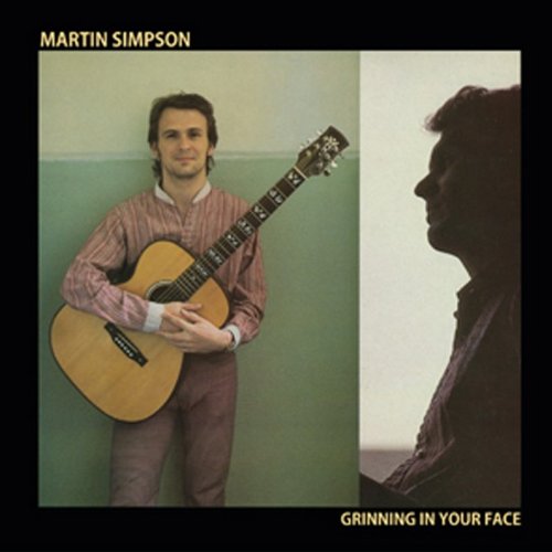 "Album cover featuring Martin Simpson holding a guitar and a silhouette of his profile."