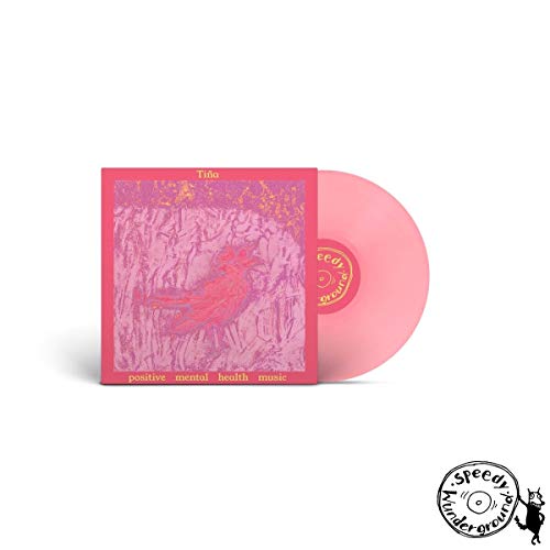 Pink vinyl record and sleeve with abstract bird illustration.