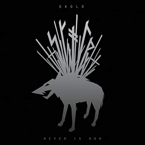 A black album cover featuring a gray wolf silhouette with sharp objects protruding.