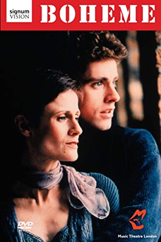 DVD cover for Boheme Music Theatre London featuring two performers.