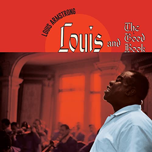 Louis Armstrong album cover with a portrait and orange circle.