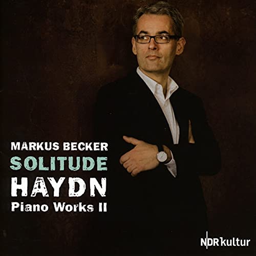 CD cover featuring pianist Markus Becker, text “Solitude” and “Haydn.”