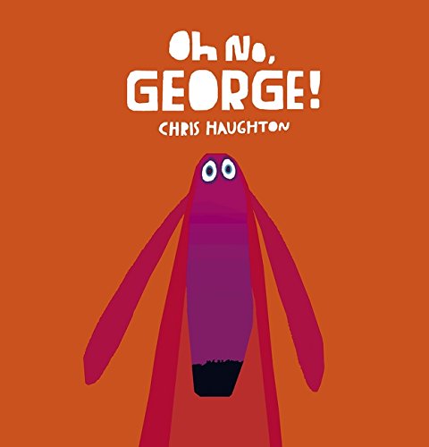 "Children's book cover featuring a purple monster on an orange background with white text."