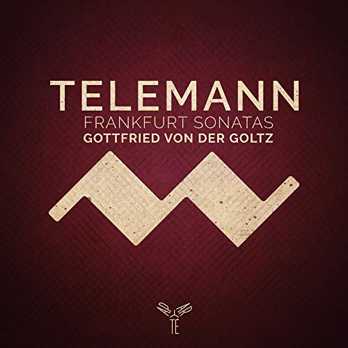 CD cover for Telemann’s Frankfurt Sonatas, featuring stylized mountains.