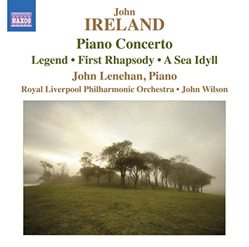 CD cover for John Ireland’s Piano Concerto with landscape imagery.