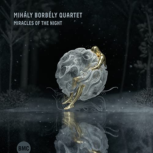 CD cover: golden figure seated within a white, textured sphere in a forest.