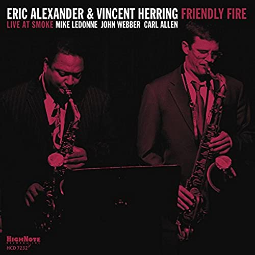 CD cover featuring two saxophonists, Eric Alexander and Vincent Herring, playing.