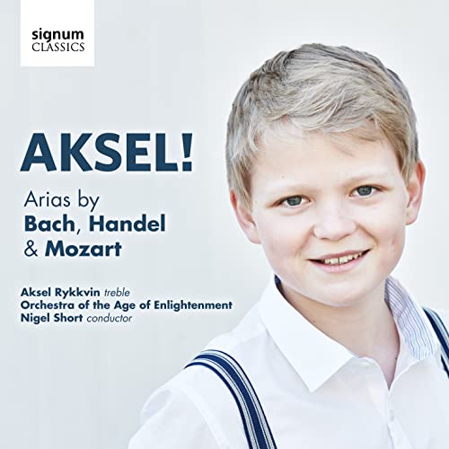 CD cover featuring Aksel Rykkvin, a young boy with blonde hair.