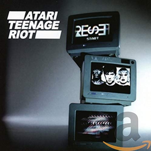 Atari Teenage Riot" album cover with stacked, glitching computer monitors.