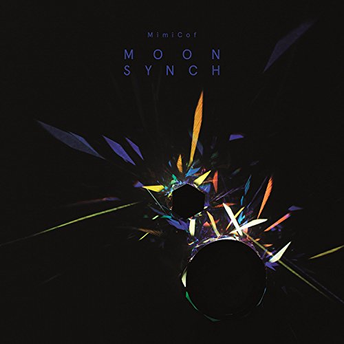 CD cover with dark background, geometric shapes, and blue text "Moon Synch".