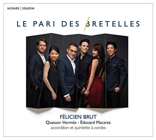 CD cover featuring six formally dressed musicians against a dark background.