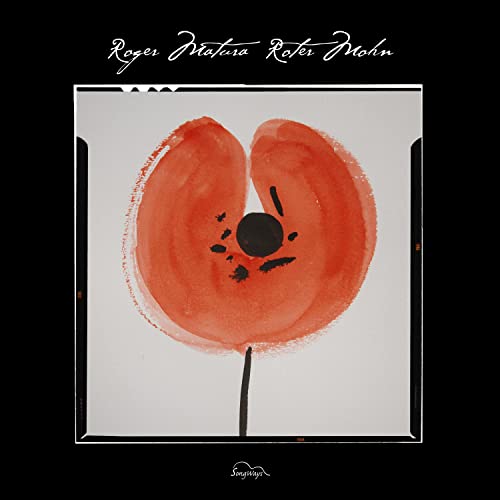 Vinyl record cover featuring a red poppy painting on white.
