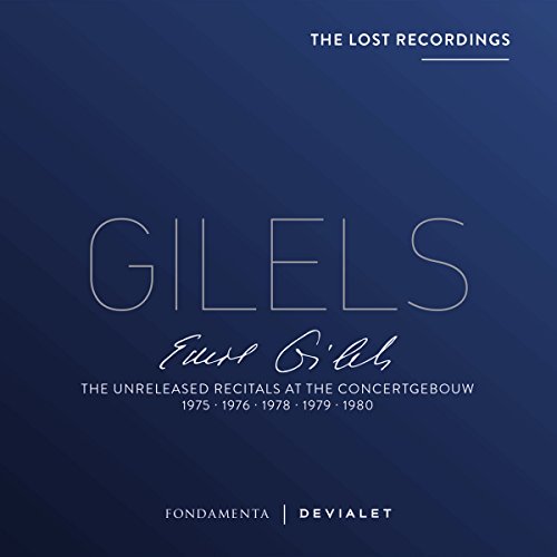 Dark blue album cover with white text, featuring "GILELS" and "Emil Gilels" in prominent font.