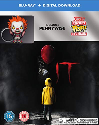 "It Chapter One" Blu-ray cover featuring a boy in a yellow raincoat and a menacing clown.