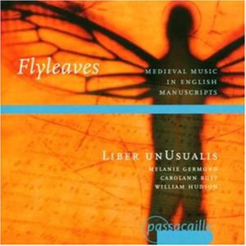 CD cover for "Medieval Music In Flyleaves" with abstract orange design.