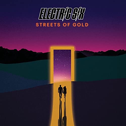 Album cover for Electric Six’s “Streets Of Gold” featuring a couple silhouetted by a glowing doorway.