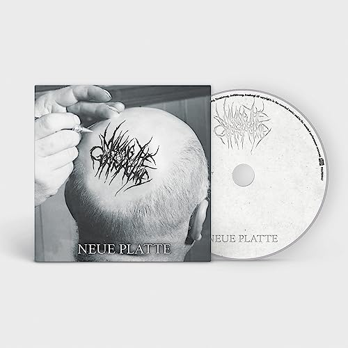 CD case and disc for “Neue Platte” by Milking The Goatmachine, with scalp art.
