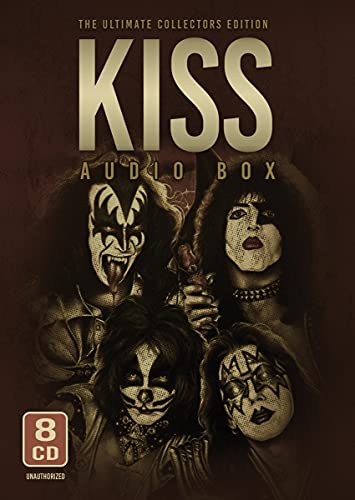 Kiss band members in makeup on an 8-CD audio box set cover.