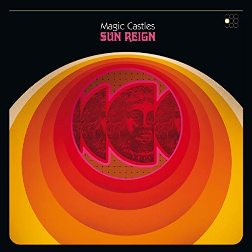 CD cover for “Sun Reign” by Magic Castles, featuring a red sun design.