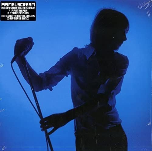 Vinyl record cover: silhouette of a singer with a microphone.