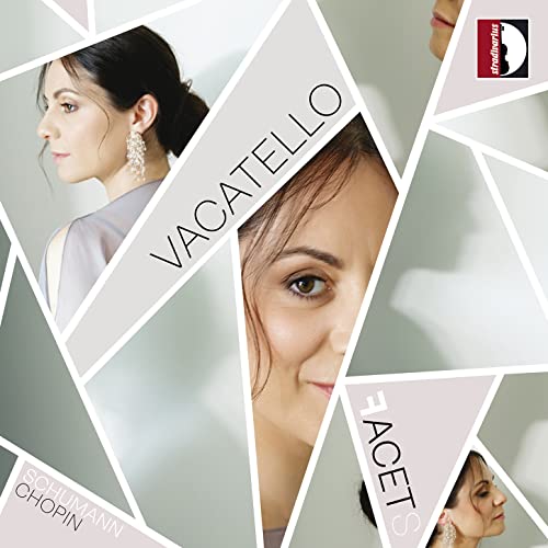 CD cover featuring a woman’s portrait fragmented by geometric shapes.