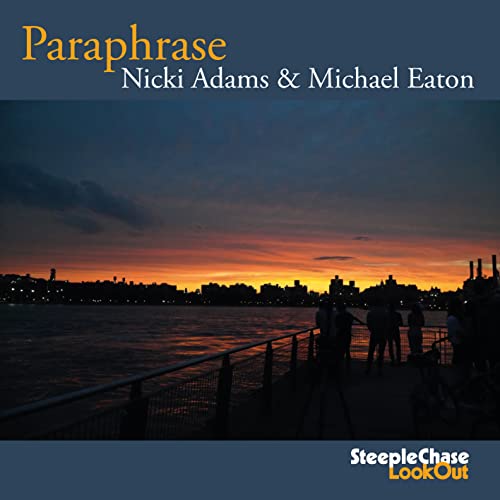 CD cover for "Paraphrase" by Nicki Adams & Michael Eaton, sunset scene.