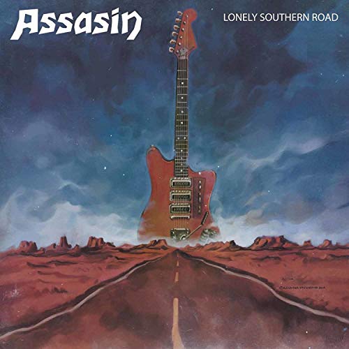CD cover: electric guitar over desert landscape and winding road.