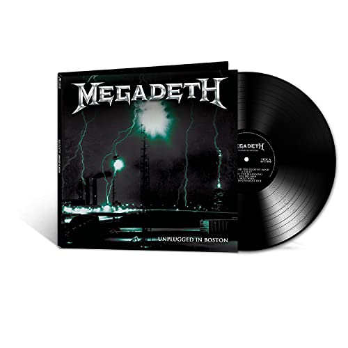 Megadeth “Unplugged In Boston” vinyl record with stormy cover art.