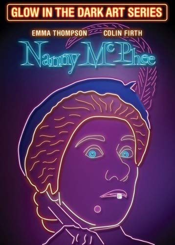 Nanny McPhee DVD cover featuring Emma Thompson in neon-style art.