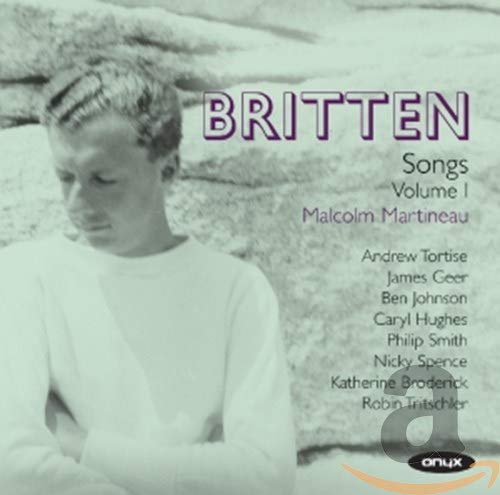 CD cover featuring a black and white portrait of Benjamin Britten.