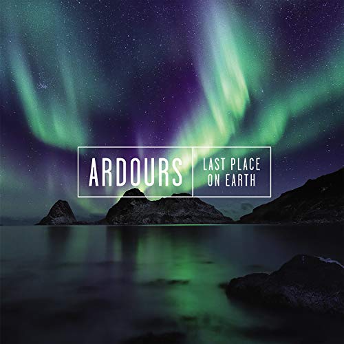 CD cover with aurora borealis over dark mountains and water.
