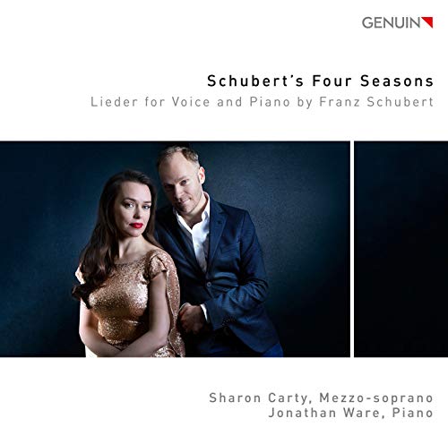 CD cover featuring a mezzo-soprano and pianist, titled “Schubert’s Four Seasons.”