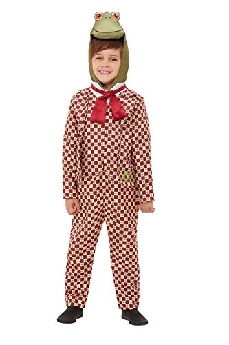 Smiffys 48781T2 Officially Licensed Wind in The Willows Deluxe Toad Costume, Boys, Red, Toddler - Age 3-4 years