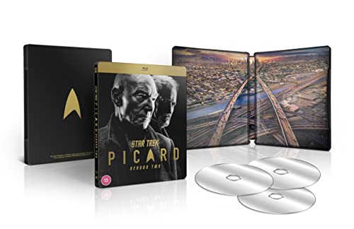 Star Trek: Picard Season Two Blu-ray steelbook with discs and artwork.