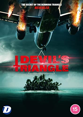 A burning airplane descends toward a small island in the ocean on this DVD cover.