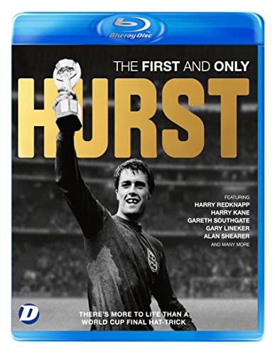 Blu-ray cover for "Hurst" featuring Bobby Moore raising the World Cup.